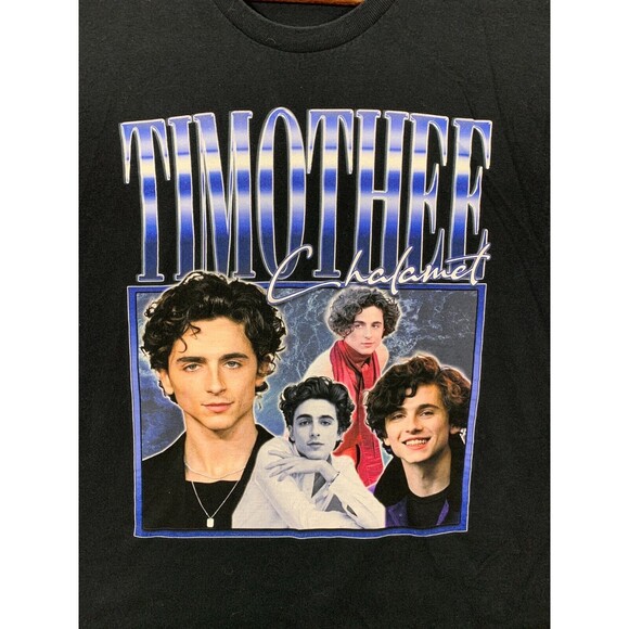 TIMOTHEE CHALAMET Collage Short Sleeve T-Shirt Youth Large (L) Willy Wonka Dune - Picture 2 of 8
